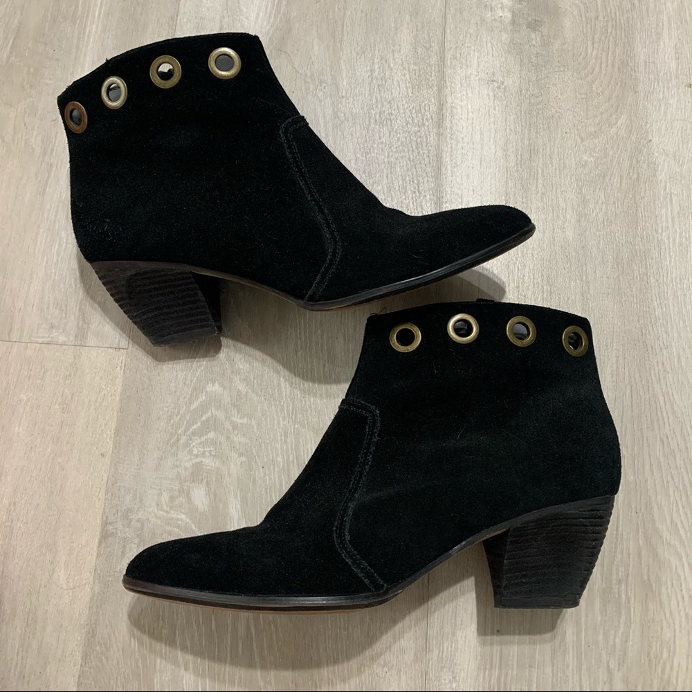 ROSEGOLD. Black Suede Leather Booties Sz 38.5